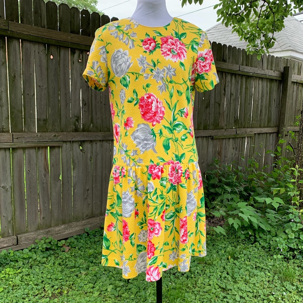 Vintage 1980s/1990s Yellow Floral Dress